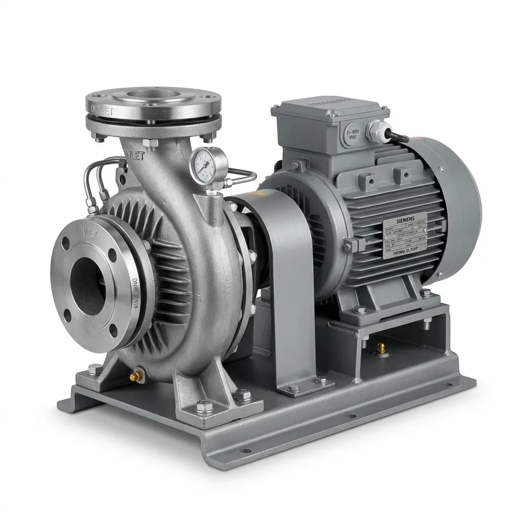Hot oil circulation pump with an extended bearing housing separating the casing from the drive end